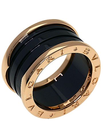 Bvlgari BVLGARI B-zero1 4-band ceramic ring #53, 18K pink gold, women's. (view 2)
