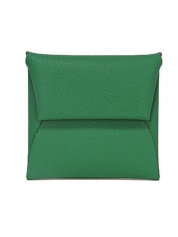 Hermès Hermes Bastia Verso Jaune Milton Bicolor Coin Case, Veau Epsom Leather, Vert Vertigo, H078477CKAR, B Stamp, Men's/Women's. (view 1)