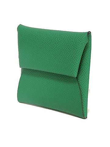 Hermès Hermes Bastia Verso Jaune Milton Bicolor Coin Case, Veau Epsom Leather, Vert Vertigo, H078477CKAR, B Stamp, Men's/Women's. (view 2)