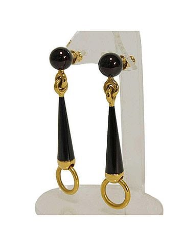 Hermès Hermes Epure Equestre PM Earrings, Bordeaux Gold Swing Stud Horsebit Aluminum Rouge Sellier, for Women (view 2)