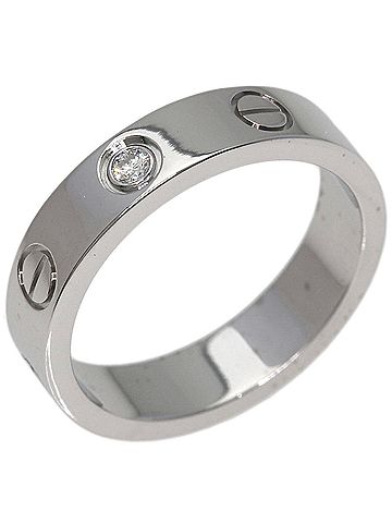Cartier Cartier Mini Love Ring, 1P Diamond, 18K White Gold, Women's CARTIER (view 2)