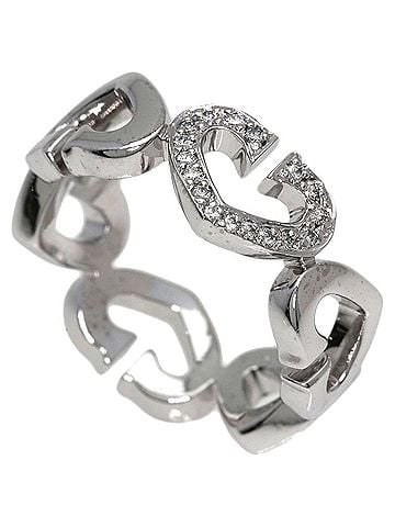 Cartier Cartier C Heart Diamond Ring #50, 18K White Gold, Women's. (view 1)