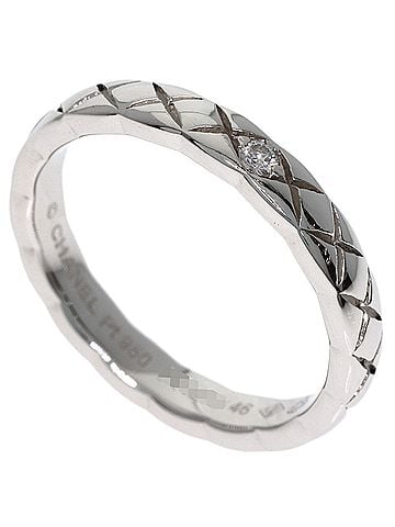 Chanel Chanel Coco Crush Small 1P Diamond Ring #46 Platinum PT950 Women's CHANEL (view 1)