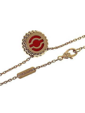 Van Cleef & Arpels Van Cleef &amp; Arpels Perlee Couleurs Carnelian Necklace, 18K Pink Gold, Women's. (view 2)
