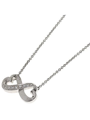 Tiffany & Co. Tiffany &amp; Co. Double Loving Heart Diamond Necklace, 18K White Gold, Women's. (view 1)