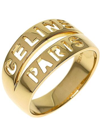 Céline Celine Logo Ring - 18K Yellow Gold Women's (view 2)