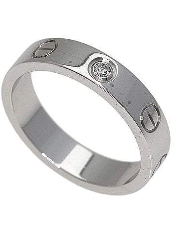 Cartier Cartier Mini Love Ring, 1P Diamond, 18K White Gold, Women's Ring. (view 1)