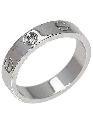 Cartier Cartier Mini Love Ring, 1P Diamond, 18K White Gold, Women's Ring. (view 2)