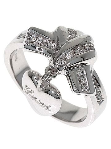Gucci Gucci Heart Diamond Ring #10, 18K White Gold, Women's. (view 1)