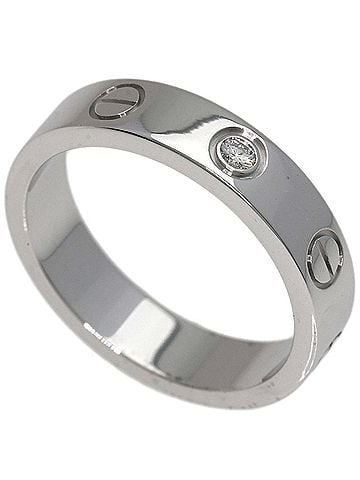 Cartier Cartier Mini Love Ring, 1P Diamond, 18K White Gold, Women's Ring. (view 1)