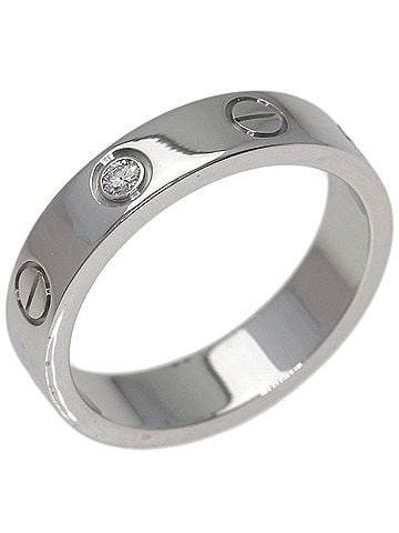 Cartier Cartier Mini Love Ring, 1P Diamond, 18K White Gold, Women's Ring. (view 2)