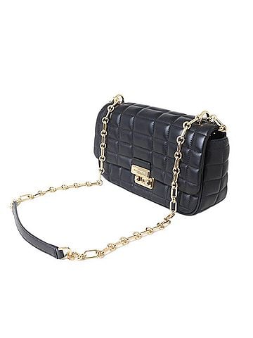 Michael Kors Michael Kors chain shoulder bag, embossed black leather. (view 1)