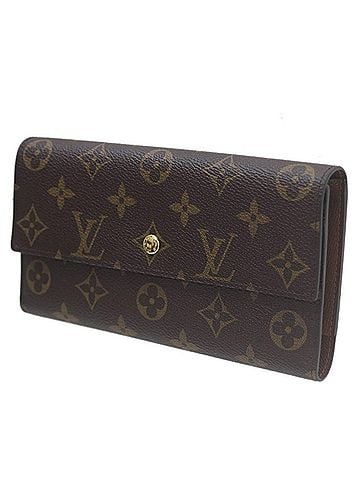 Louis Vuitton LOUIS VUITTON Louis Vuitton Portefeuille Tresor International Tri-fold Long Wallet Monogram Brown M61215 TS2141 (view 1)