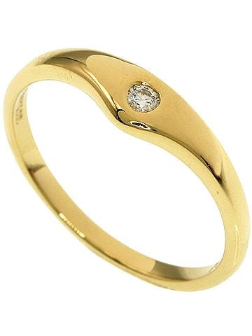 Tiffany & Co. Tiffany &amp; Co. Curved Band 1P Diamond Ring, 18K Yellow Gold, Women's. (view 1)