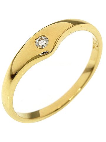 Tiffany & Co. Tiffany &amp; Co. Curved Band 1P Diamond Ring, 18K Yellow Gold, Women's. (view 2)