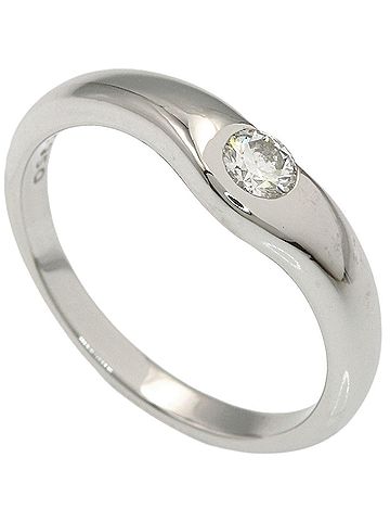 Tiffany & Co. Tiffany &amp; Co. Curved Band 1P Diamond Ring, Platinum PT950, Women's Ring. (view 1)