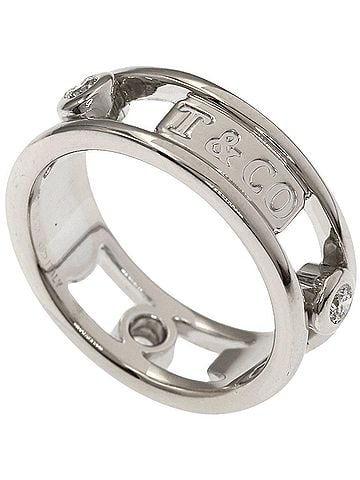 Tiffany & Co. Tiffany &amp; Co. 1837 Element Double Wire 3-Diamond Ring, 18K White Gold, Women's. (view 1)