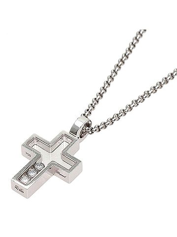 Chopard Chopard Happy Diamonds Cross Diamond Necklace 18K White Gold Women's (view 1)