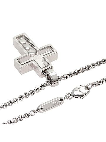 Chopard Chopard Happy Diamonds Cross Diamond Necklace 18K White Gold Women's (view 2)