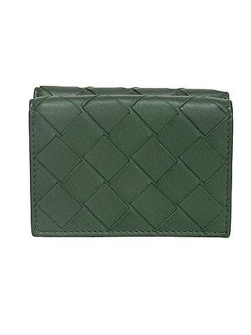 Bottega Veneta Bottega Veneta Tiny New Sage Bicolor RFID IC Maxi Intrecciato Rain Tree Tri-fold Wallet 667036 (Men's &amp; Women's) (view 1)