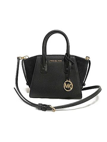 Michael Kors Michael Kors Avril Extra Small Satchel Handbag, MK Logo, Calf Suede, 2-Way, Metal Black, 35F4G4VC0L, Men's &amp; Women's (view 1)