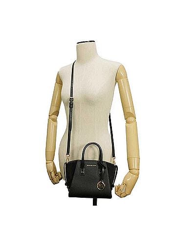Michael Kors Michael Kors Avril Extra Small Satchel Handbag, MK Logo, Calf Suede, 2-Way, Metal Black, 35F4G4VC0L, Men's &amp; Women's (view 2)