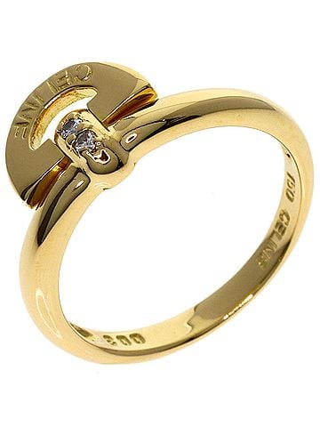 Céline Celine Logo Diamond Ring - 18K Yellow Gold Women's (view 2)