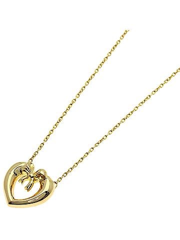 Tiffany & Co. Tiffany &amp; Co. Heart with Bow Necklace, 18K Yellow Gold, Women's. (view 1)