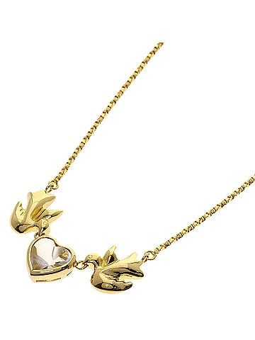 Yves Saint Laurent Yves Saint Laurent Heart Bird Colored Stone Necklace 18K Yellow Gold Women's YVES SAINT LAURENT (view 1)