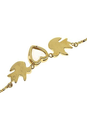Yves Saint Laurent Yves Saint Laurent Heart Bird Colored Stone Necklace 18K Yellow Gold Women's YVES SAINT LAURENT (view 2)