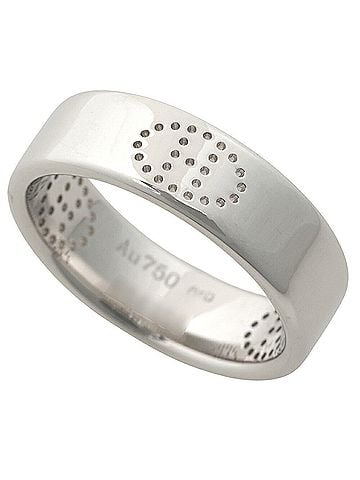 Hermès Hermes Eclipse Ring, approximately 6.3g, K18WG White Gold, Au750 stamped, size #49 (approximately US 8.5) (view 1)