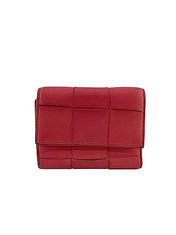 Bottega Veneta BOTTEGA VENETA Maxi Intrecciato Cassette Tri-fold Wallet Pink (view 1)