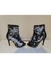Thalia Sodi Black Silver Boots Size 7 - photo 3