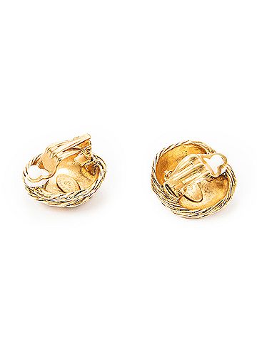 Chanel CC Round Clip On Earrings (view 2)