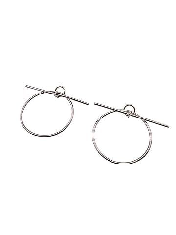 Hermès HERMES Loop MM Earrings (Pair) 10.7g Silver (view 1)