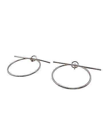 Hermès HERMES Loop MM Earrings (Pair) 10.7g Silver (view 2)