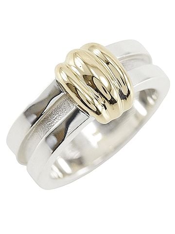 Tiffany & Co. Tiffany &amp; Co. Groove Wiz 3 Row Ring, Sterling Silver 925 x 18K Gold, Approx. 8.5g, Women's. (view 1)