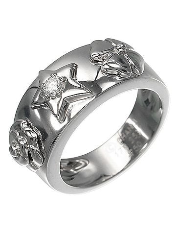 Chanel Chanel Three Symbols Ring, 18K White Gold, Diamond, Approx. 11.18g. (view 1)