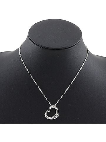 Tiffany & Co. Tiffany &amp; Co. Open Heart Necklace, Elsa Peretti design, Sterling Silver 925, approx. 6.4g, Unisex. (view 2)