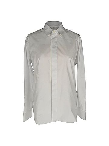 AMI AMI Paris Ami de Coeur-Embroidered Poplin Shirt in White Cotton (view 1)