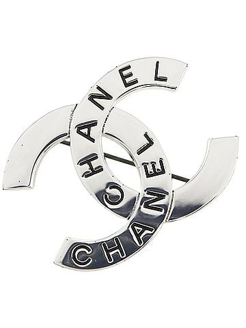 Chanel Chanel Coco Mark Logo Brooch, Metal, 1998, Silver, 98P, Approx. 17.6g, Women's. (view 1)