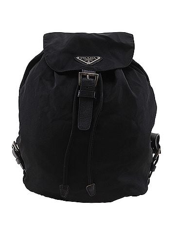 Prada Prada backpack/daypack, nylon, black (NERO), A5 size, belt buckle, women's. (view 1)