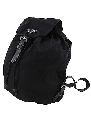 Prada Prada backpack/daypack, nylon, black (NERO), A5 size, belt buckle, women's. (view 2)
