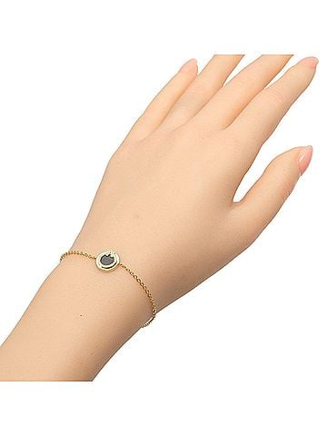 Tiffany & Co. Tiffany &amp; Co. T Two Circle Bracelet, 18K Yellow Gold, Onyx, Diamonds, Approx. 2.81g. (view 2)