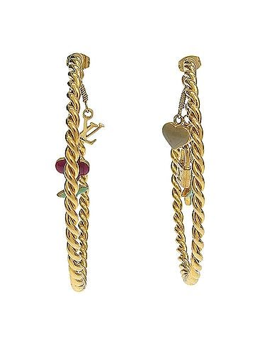 Louis Vuitton Louis Vuitton Creole Sweet Monogram Earrings M65481, Gold Plated, Approx. 19.4g, Women's. (view 1)