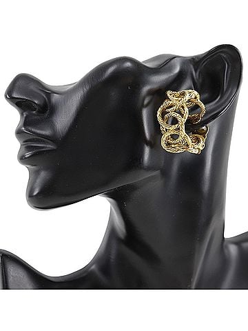 Chanel Chanel Rope Chain Earrings, Vintage, Gold Plated, 1990, Size 25, Approx. 32.4g, Women's. (view 2)