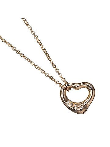 Tiffany & Co. Tiffany &amp; Co. Open Heart Necklace, 18K Pink Gold, Diamond, Approx. 2.84g (view 1)