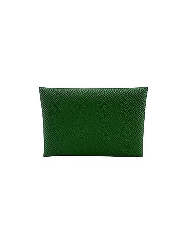 Hermès HERMES Calvi Duo Card Wallet, Green (view 2)