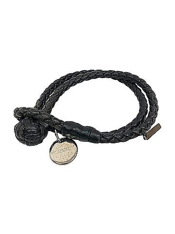 Bottega Veneta BOTTEGA VENETA Bottega Veneta Leather Bracelet Intrecciato Black Size S Men's Women's (view 1)