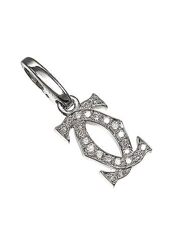 Cartier Cartier 2C Charm Pendant Top, 18K White Gold, Diamond, Approx. 2.2g CARTIER (view 1)
